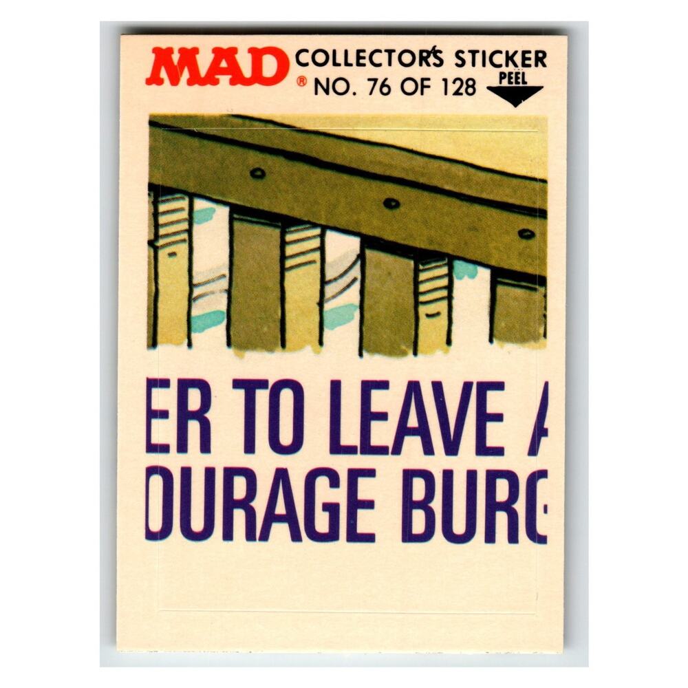 MAD Collectors Sticker No. 76 of 128 1983 Fleer